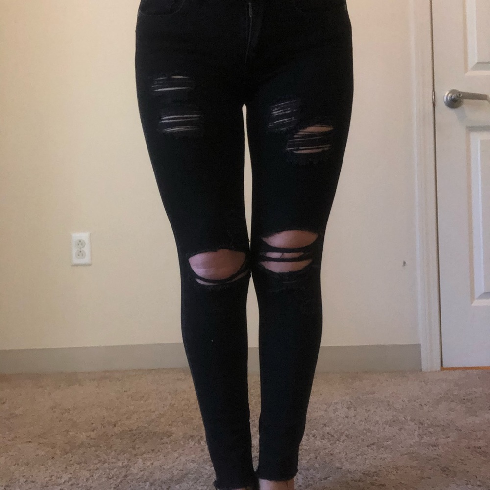 GAP BLack Ripped skinny Jeans